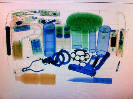 x光安檢機違禁物品成像